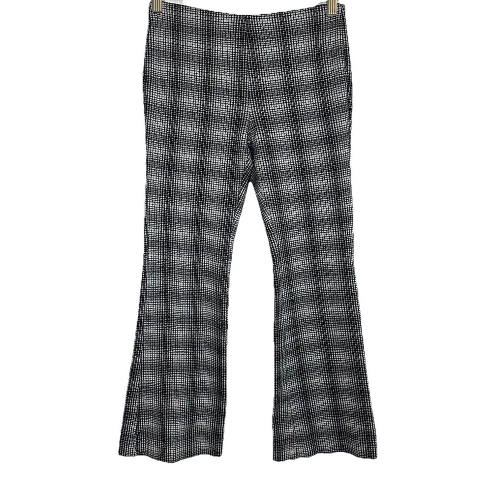 Maeve Anthropologie Women's SIZE SMALL PETITE Plaid Bootcut Pull On Pants Black